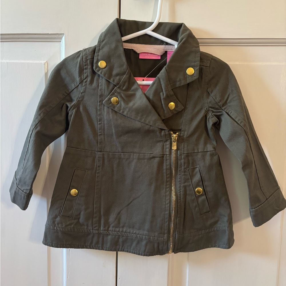 Izaac Mizrahi Olive Green Jacket with Gold Accents, 18m NWT